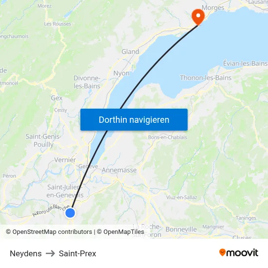 Neydens to Saint-Prex map