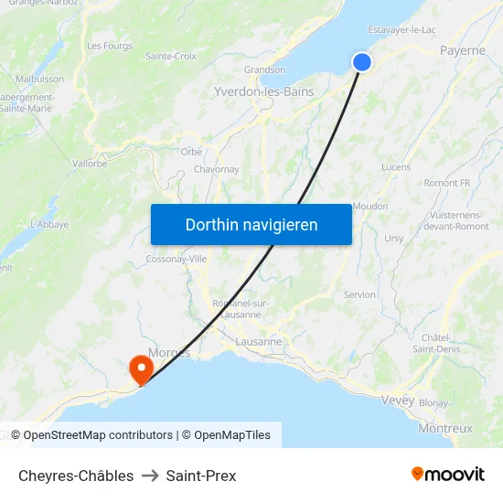 Cheyres-Châbles to Saint-Prex map