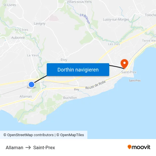 Allaman to Saint-Prex map