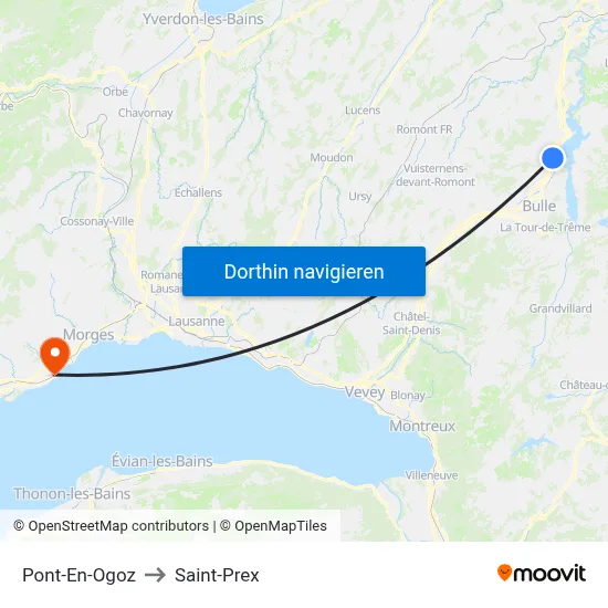 Pont-En-Ogoz to Saint-Prex map