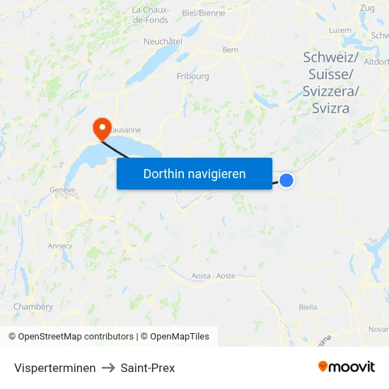 Visperterminen to Saint-Prex map