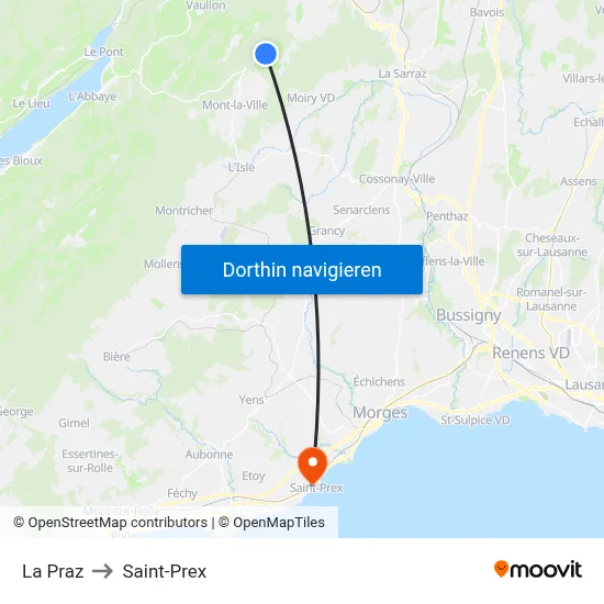 La Praz to Saint-Prex map