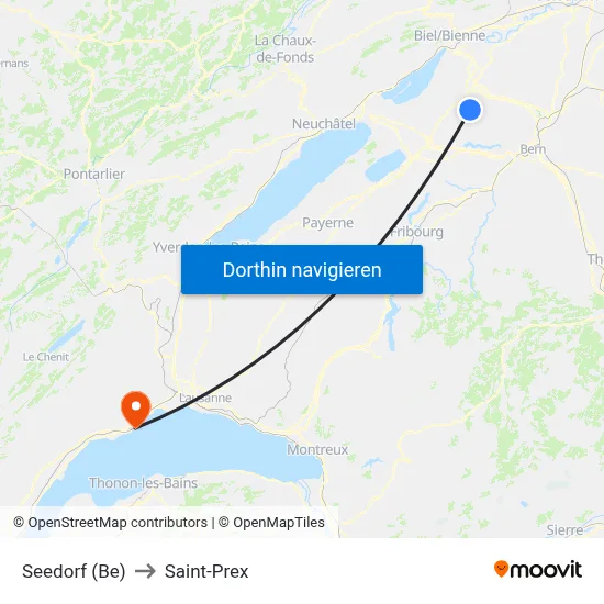 Seedorf (Be) to Saint-Prex map