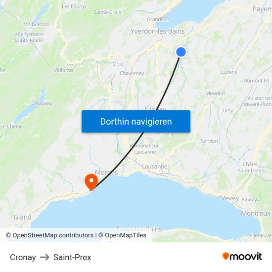 Cronay to Saint-Prex map