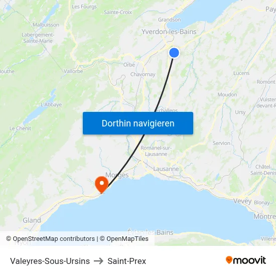 Valeyres-Sous-Ursins to Saint-Prex map