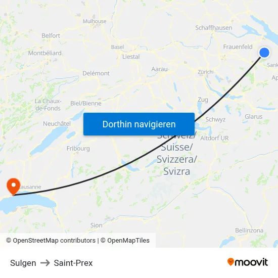 Sulgen to Saint-Prex map