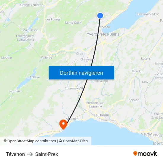 Tévenon to Saint-Prex map