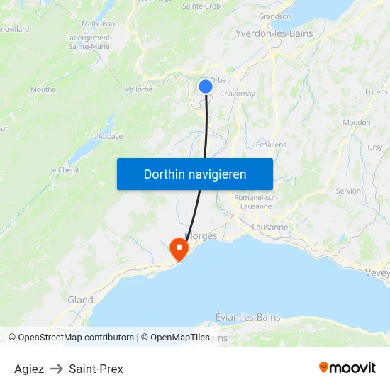 Agiez to Saint-Prex map