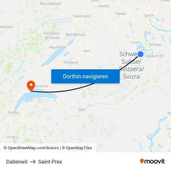 Dallenwil to Saint-Prex map