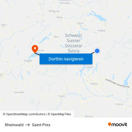 Rheinwald to Saint-Prex map