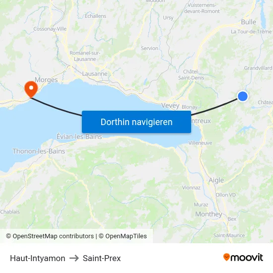 Haut-Intyamon to Saint-Prex map