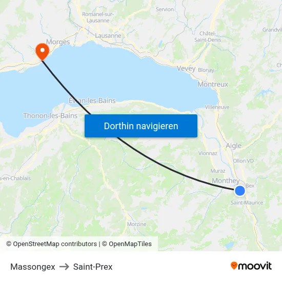 Massongex to Saint-Prex map