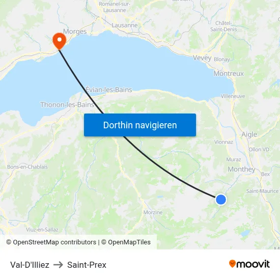 Val-D'Illiez to Saint-Prex map
