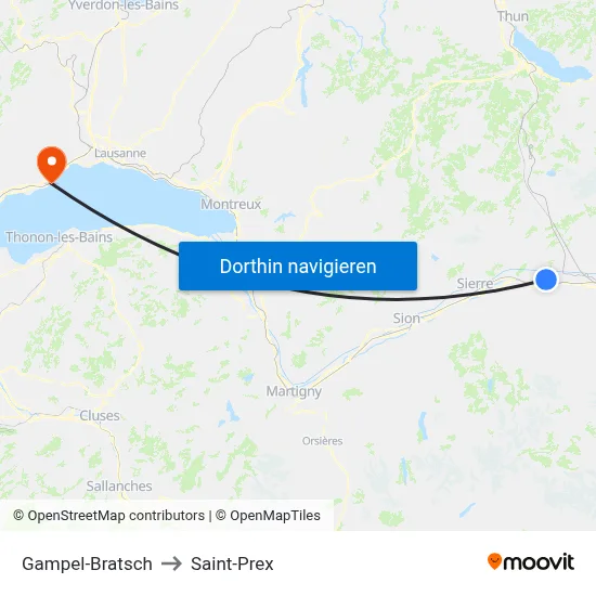 Gampel-Bratsch to Saint-Prex map