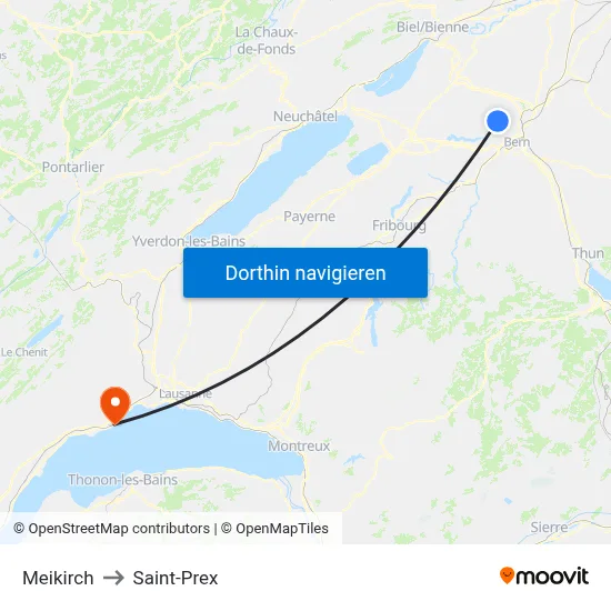 Meikirch to Saint-Prex map