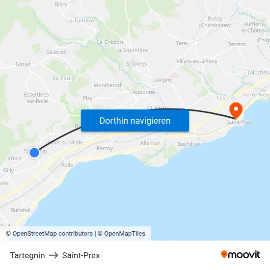 Tartegnin to Saint-Prex map
