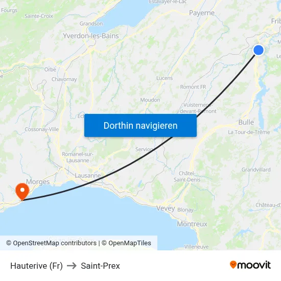 Hauterive (Fr) to Saint-Prex map