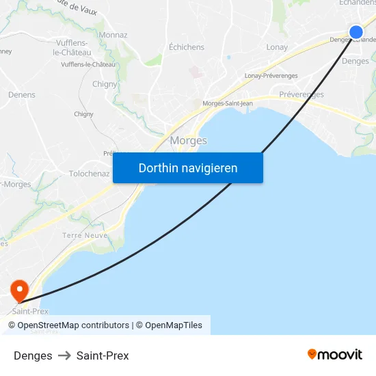 Denges to Saint-Prex map