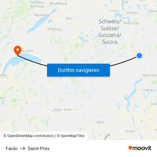 Faido to Saint-Prex map