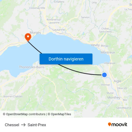 Chessel to Saint-Prex map