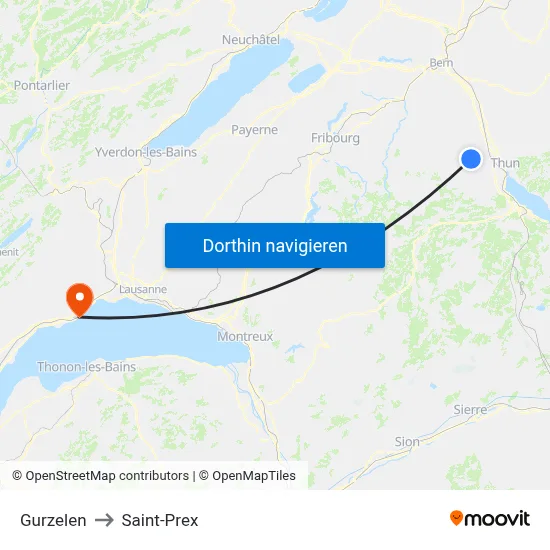 Gurzelen to Saint-Prex map