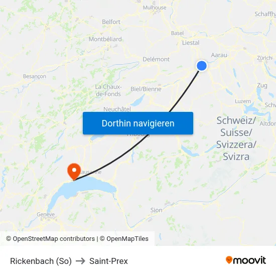 Rickenbach (So) to Saint-Prex map