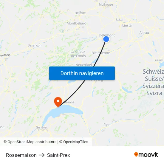 Rossemaison to Saint-Prex map