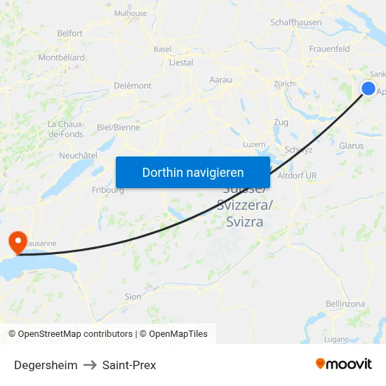 Degersheim to Saint-Prex map