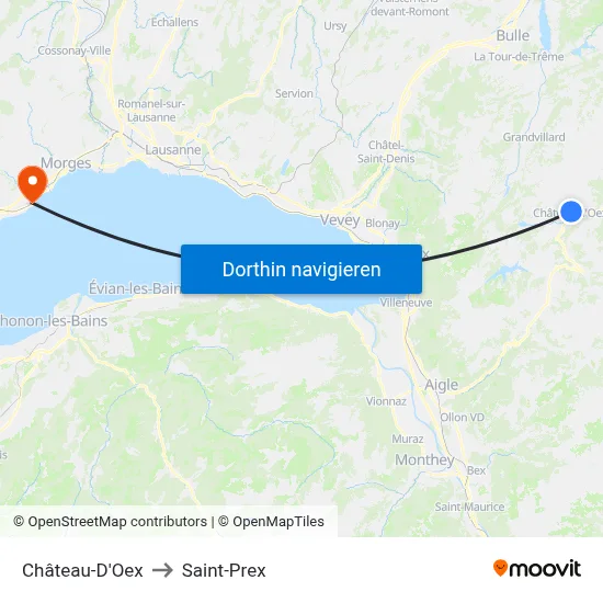 Château-D'Oex to Saint-Prex map