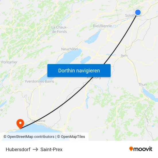Hubersdorf to Saint-Prex map
