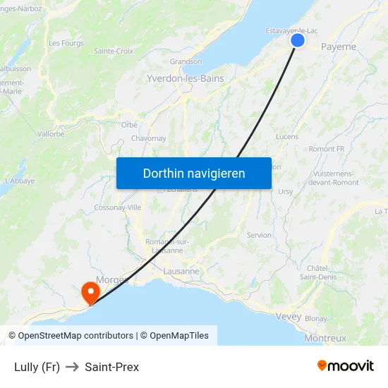 Lully (Fr) to Saint-Prex map