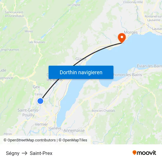 Ségny to Saint-Prex map