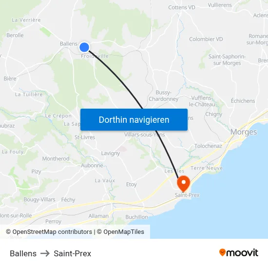 Ballens to Saint-Prex map