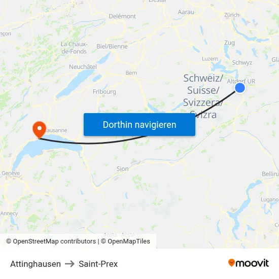 Attinghausen to Saint-Prex map