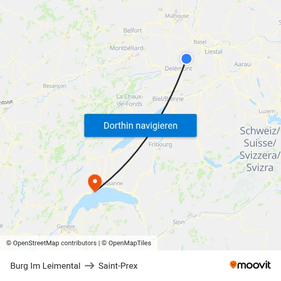 Burg Im Leimental to Saint-Prex map