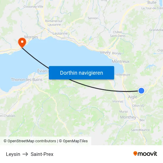 Leysin to Saint-Prex map