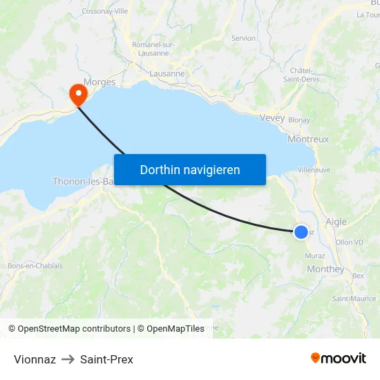 Vionnaz to Saint-Prex map
