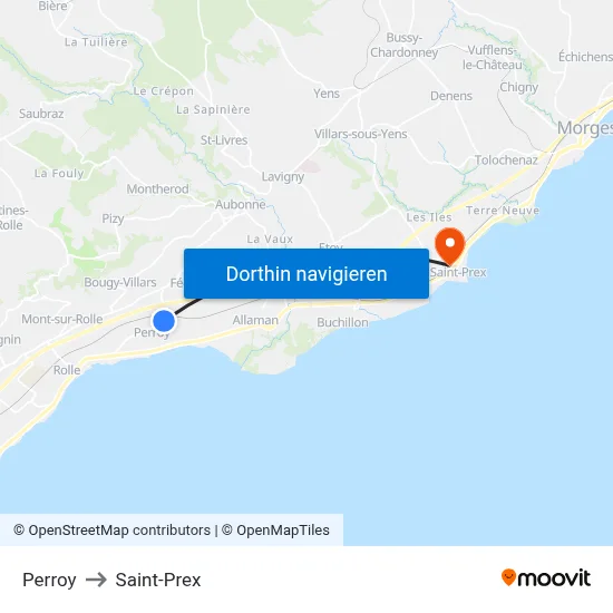 Perroy to Saint-Prex map