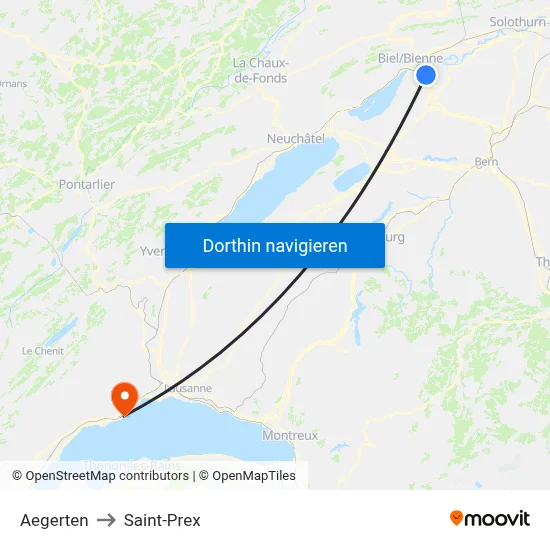 Aegerten to Saint-Prex map