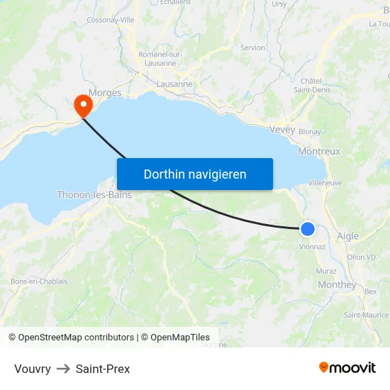 Vouvry to Saint-Prex map