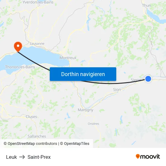Leuk to Saint-Prex map