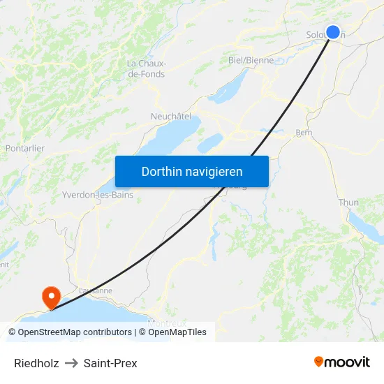 Riedholz to Saint-Prex map