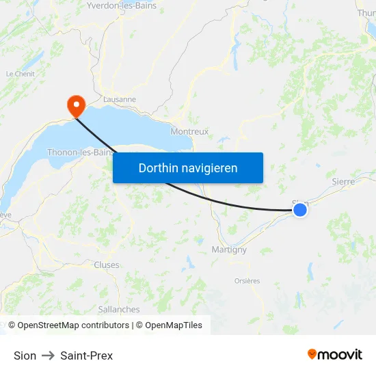 Sion to Saint-Prex map