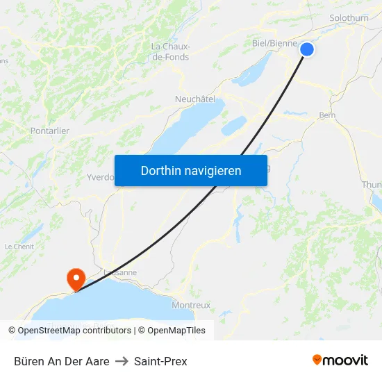 Büren An Der Aare to Saint-Prex map