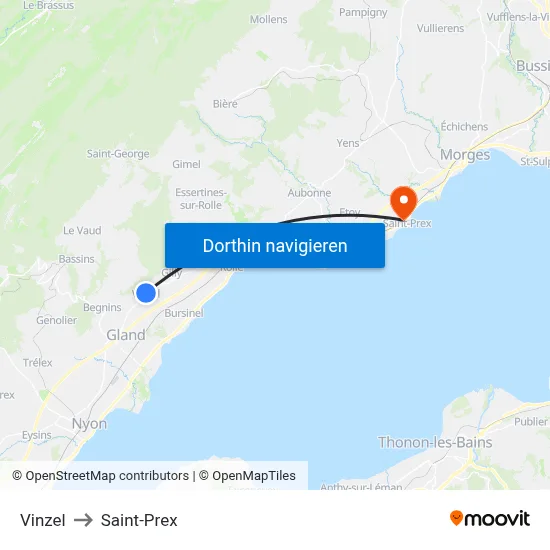 Vinzel to Saint-Prex map