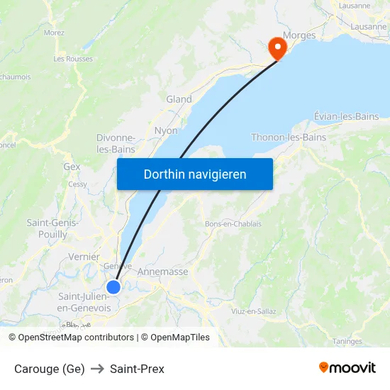 Carouge (Ge) to Saint-Prex map