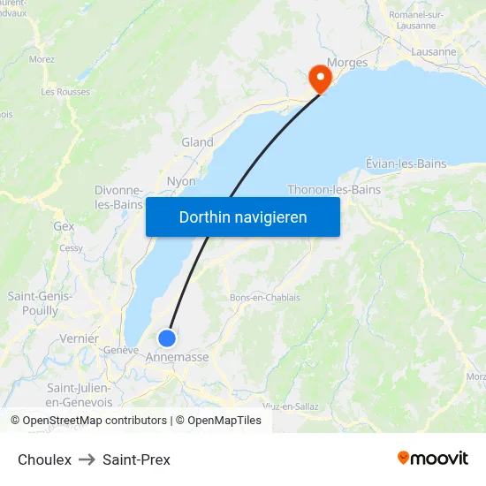 Choulex to Saint-Prex map