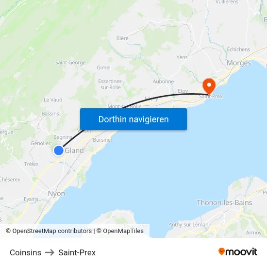 Coinsins to Saint-Prex map