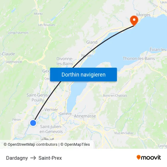 Dardagny to Saint-Prex map