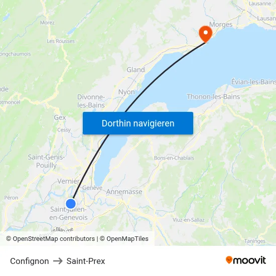 Confignon to Saint-Prex map
